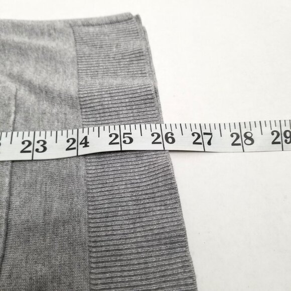 Lety Me Open Front Hooded Cardigan Size M Gray Ribbed Knit Pockets Cozy Layering - Picture 9 of 9